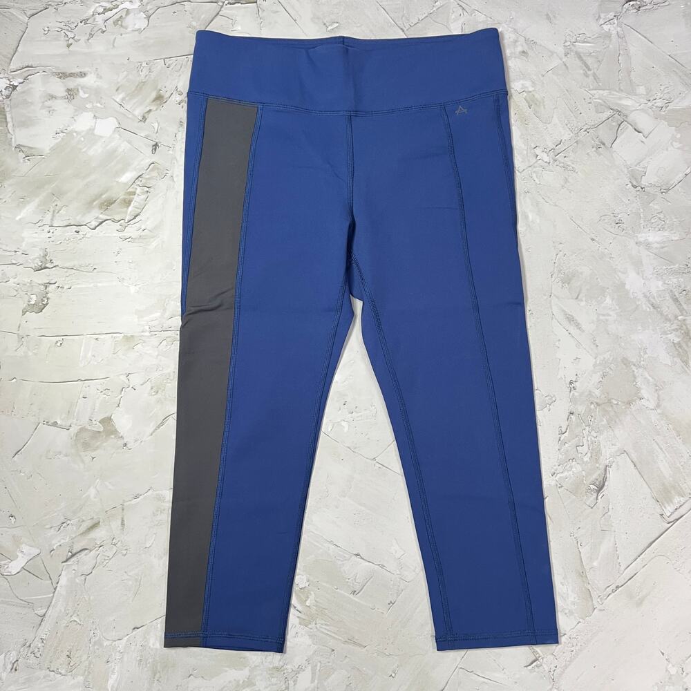 Aether High Rise Crop Leggings Blue Colorblock Size M Compression Performance